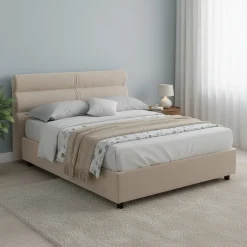 Letto Matrimoniale Grigio Tortora Materasso Incluso Sfoderabile, Contenitore Made in Italy - Briatico