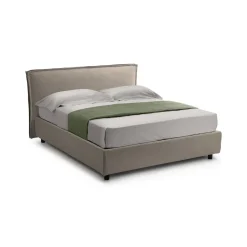 Letto Matrimoniale Grigio Tortora Materasso Incluso Sfoderabile, Contenitore Made in Italy - Bruzolo
