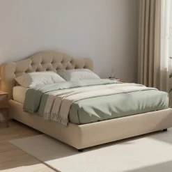 Letto Matrimoniale Grigio Tortora Sfoderabile Contenitore, Dimensione Materasso 160x200 cm Made in Italy - Ator