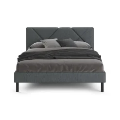 Letto matrimoniale grigio 169x204cm imbottito - Morpheus