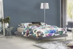 Letto matrimoniale grigio 170x205cm imbottito - Arbatrax