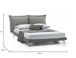 Letto matrimoniale grigio 199x210cm - Fusi