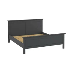 Letto matrimoniale grigio 199x210cm rete inclusa - Abies