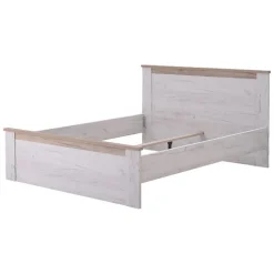 Letto Matrimoniale Marrone Larice Chiaro Marrone Rovere Dimensione Materasso 160x200 cm Peso Supportato 200 kg, Matrimoniale - Claviere