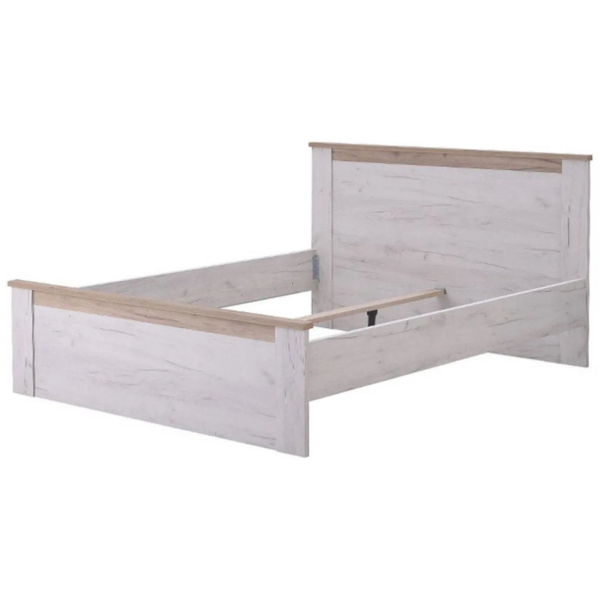 Letto Matrimoniale Marrone Larice Chiaro Marrone Rovere Dimensione Materasso 160x200 cm Peso Supportato 200 kg, Matrimoniale - Claviere