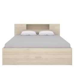 Letto Matrimoniale Marrone Rovere Contenitore Dimensione Materasso 160x200 cm, Peso Supportato 150 kg - Murlo