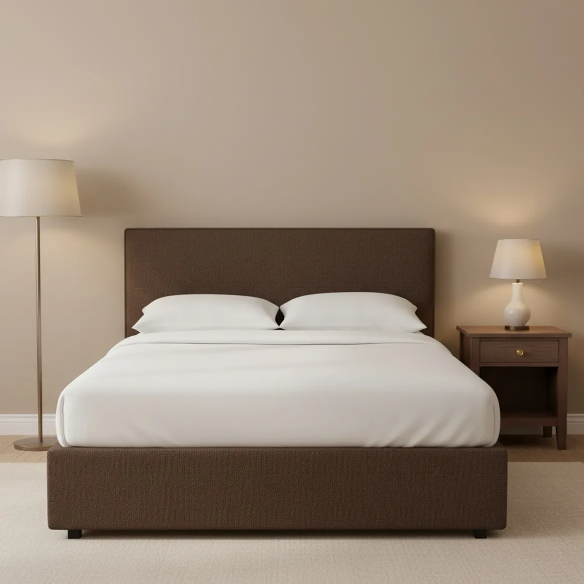 Letto Matrimoniale Marrone Sfoderabile Contenitore, Dimensione Materasso 160x190 cm - Riesi