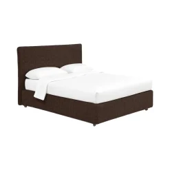 Letto Matrimoniale Marrone Sfoderabile Contenitore, Dimensione Materasso 160x190 cm - Soliera