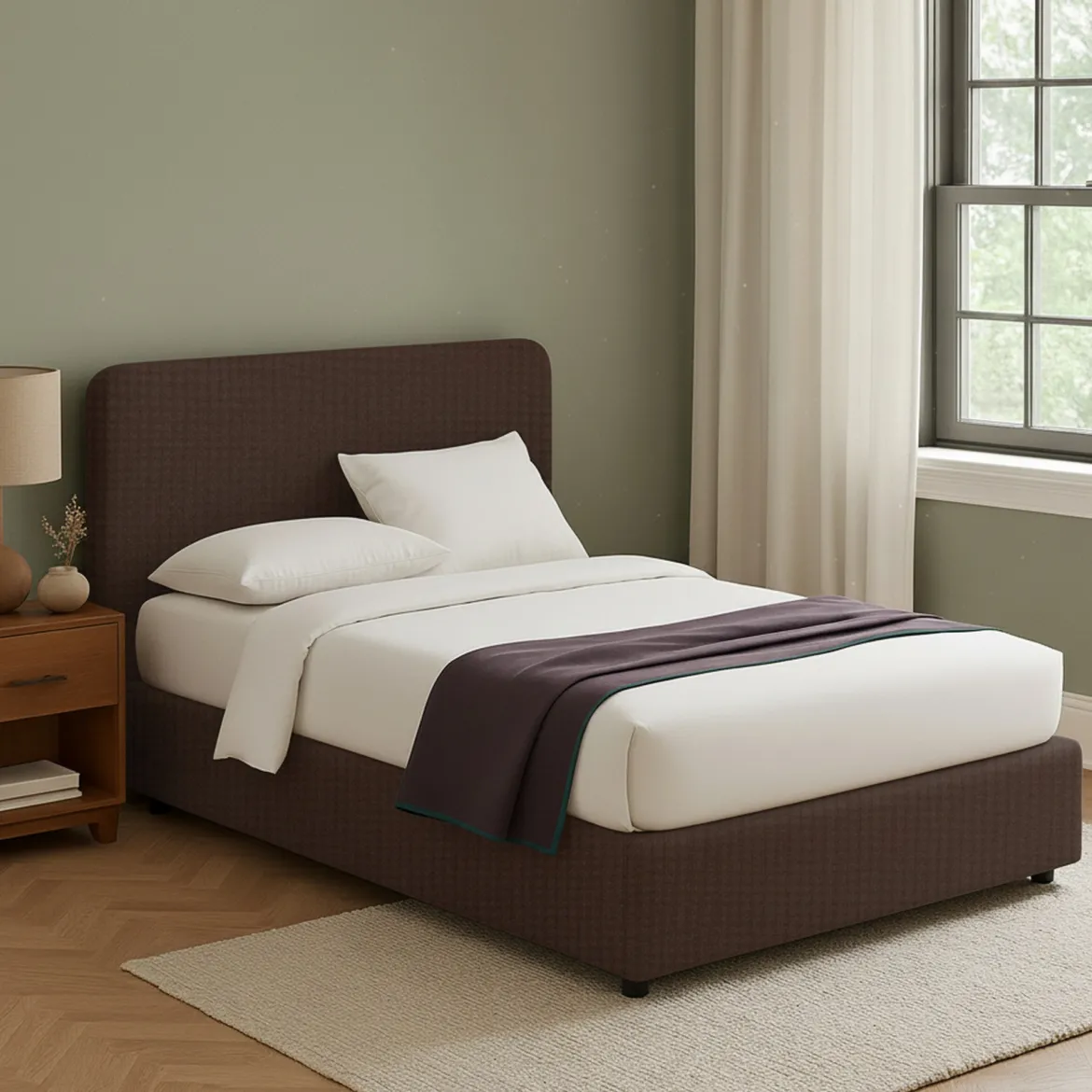 Letto Matrimoniale Marrone Sfoderabile Contenitore, Dimensione Materasso 160x200 cm - Davoli