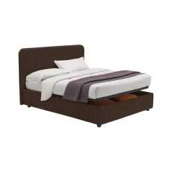 Letto Matrimoniale Marrone Sfoderabile Contenitore, Dimensione Materasso 160x200 cm - Davoli