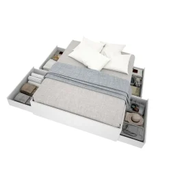 Letto matrimoniale moderno bianco 205x269cm - Usman