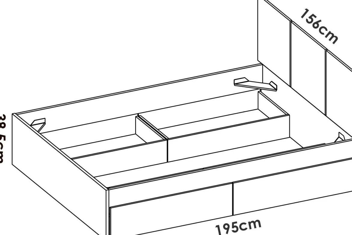 Letto matrimoniale moderno bianco e rovere 205x166cm - Shannon