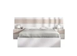 Letto matrimoniale moderno bianco e rovere 205x266cm comodo - Haima