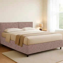 Letto Matrimoniale Rosa Antico Sfoderabile Contenitore, Dimensione Materasso 160x190 cm - Lioni