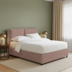 Letto Matrimoniale Rosa Antico Sfoderabile Contenitore, Dimensione Materasso 160x190 cm - Soliera