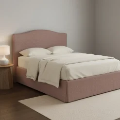 Letto Matrimoniale Rosa Antico Sfoderabile Contenitore, Dimensione Materasso 160x200 cm - Argentina