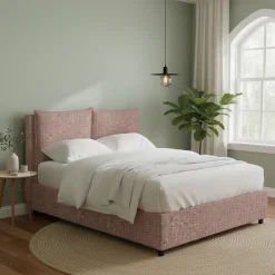 Letto Matrimoniale Rosa Antico Sfoderabile Contenitore, Dimensione Materasso 160x200 cm - Frinco