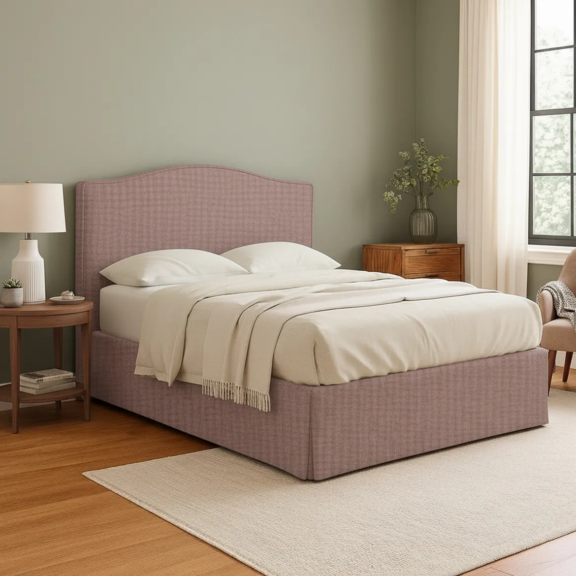 Letto Matrimoniale Rosa Antico Sfoderabile Contenitore, Dimensione Materasso 160x200 cm - Orino
