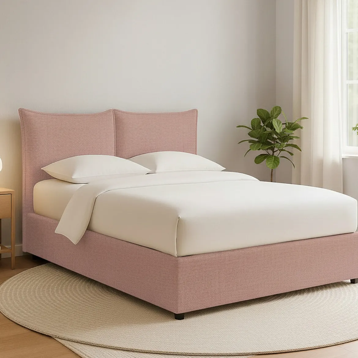 Letto Matrimoniale Rosa Sfoderabile Contenitore, Dimensione Materasso 160x190 cm - Colere