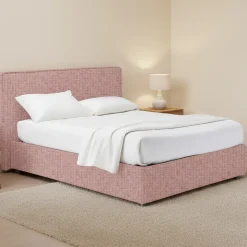 Letto Matrimoniale Rosa Sfoderabile Contenitore, Dimensione Materasso 160x190 cm - Fasanella