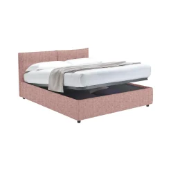 Letto Matrimoniale Rosa Sfoderabile Contenitore, Dimensione Materasso 160x190 cm - Levice