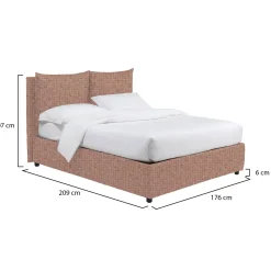Letto Matrimoniale Rosa Sfoderabile Contenitore, Dimensione Materasso 160x200 cm - Davoli