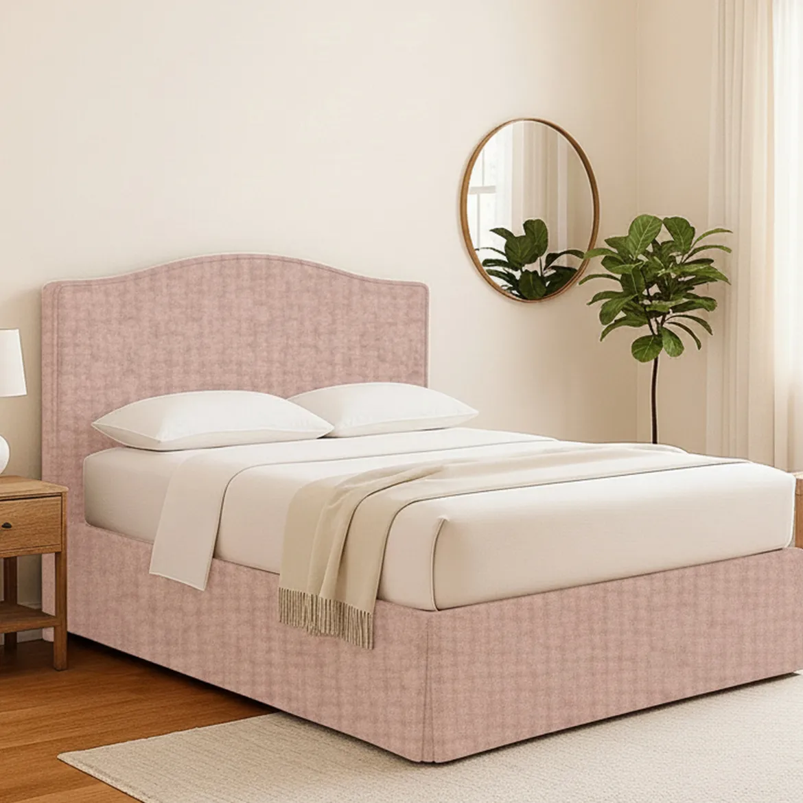 Letto Matrimoniale Rosa Sfoderabile Contenitore, Dimensione Materasso 160x200 cm - Orgiano