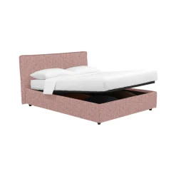 Letto Matrimoniale Rosa Sfoderabile Contenitore, Dimensione Materasso 160x200 cm - Rozzone