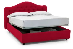 Letto Matrimoniale Rosso Materasso Incluso Sfoderabile, Contenitore Made in Italy - Allik