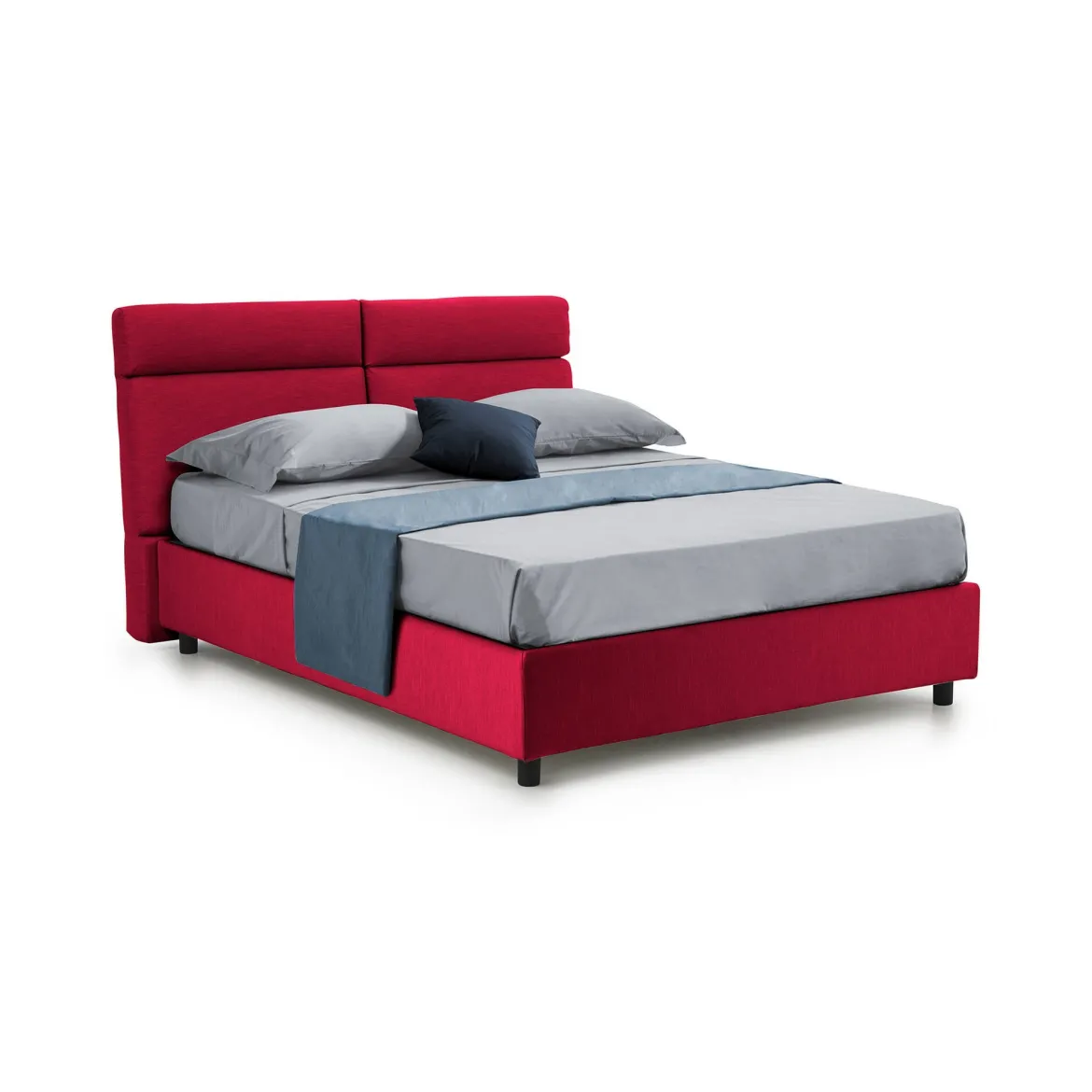 Letto Matrimoniale Rosso Materasso Incluso Sfoderabile, Contenitore Made in Italy - Annus