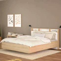 Letto matrimoniale rovere e bianco 169x216cm - Rose