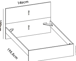 Letto matrimoniale rovere 205x166cm - Lana