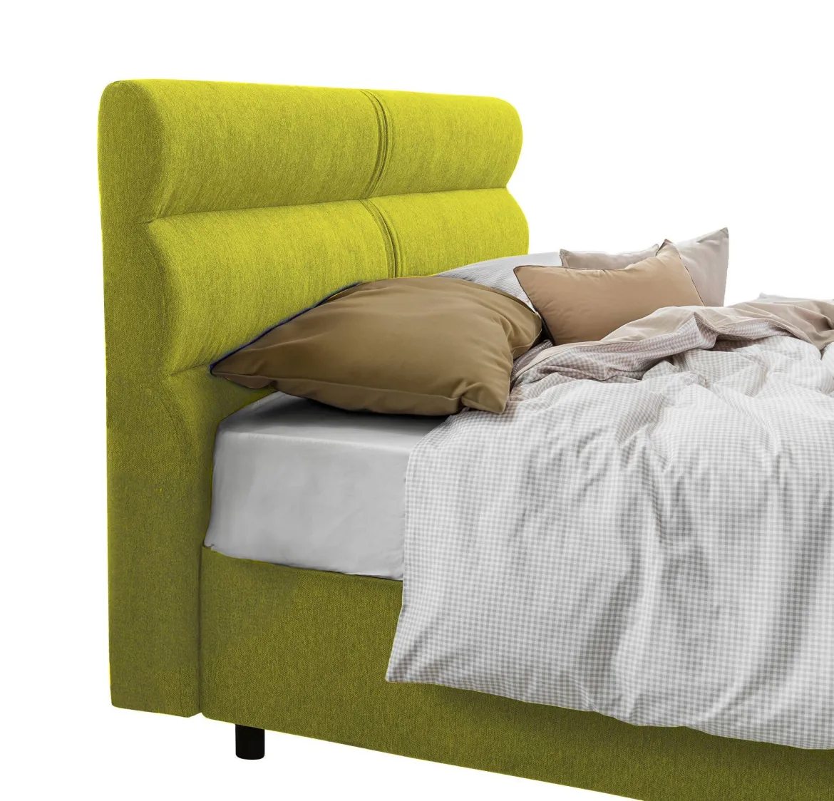 Letto Matrimoniale Verde Materasso Incluso Sfoderabile, Contenitore Made in Italy - Bedero