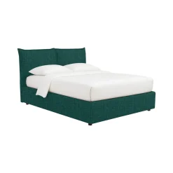 Letto Matrimoniale Verde Petrolio Sfoderabile Contenitore, Dimensione Materasso 160x190 cm - Calcio