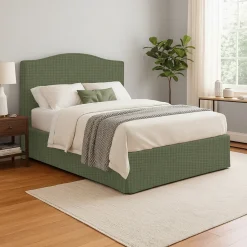 Letto Matrimoniale Verde Sfoderabile Contenitore, Dimensione Materasso 160x190 cm - Turania