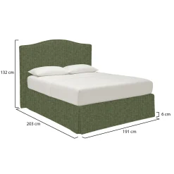 Letto Matrimoniale Verde Sfoderabile Contenitore, Dimensione Materasso 160x190 cm Made in Italy - Alcatron
