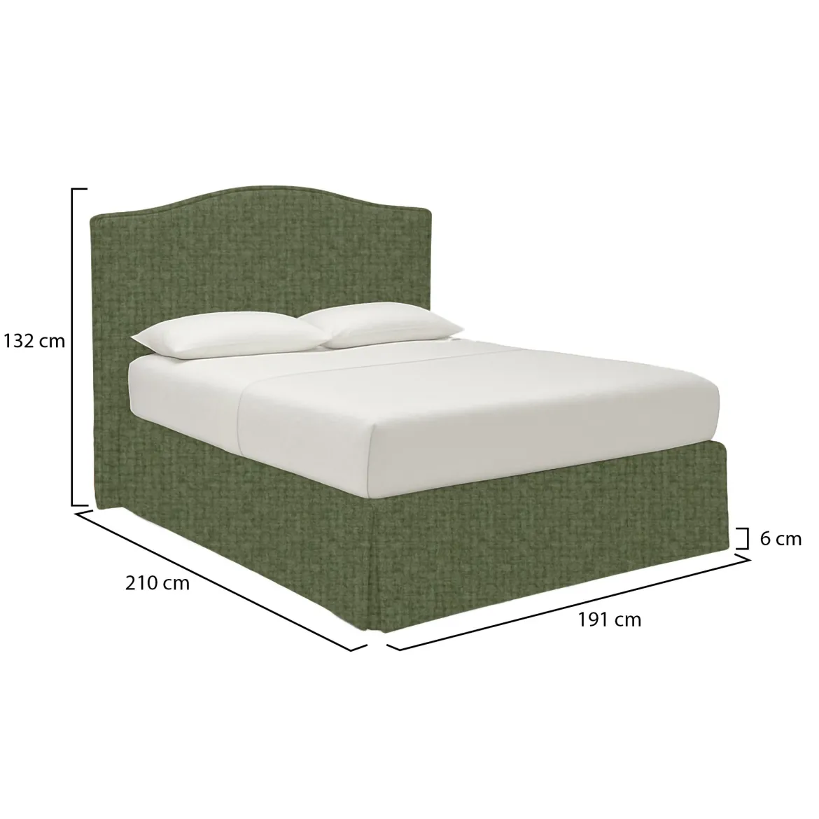 Letto Matrimoniale Verde Sfoderabile Contenitore, Dimensione Materasso 160x200 cm - Orgiano