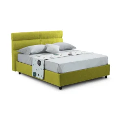 Letto Matrimoniale Verde Sfoderabile Contenitore, Dimensione Materasso 160x200 cm Made in Italy - Briaglia