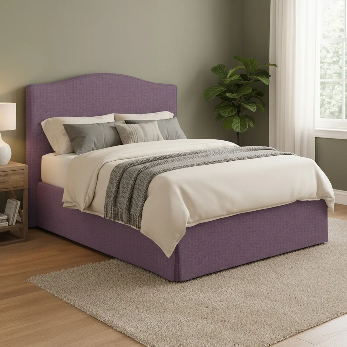 Letto Matrimoniale Viola Lilla Sfoderabile Contenitore, Dimensione Materasso 160x200 cm - Orino