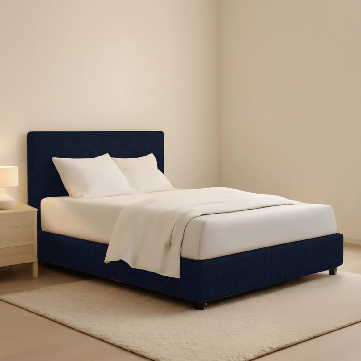 Letto Matrimoniale Viola Scuro Sfoderabile Contenitore, Dimensione Materasso 160x190 cm - Issime