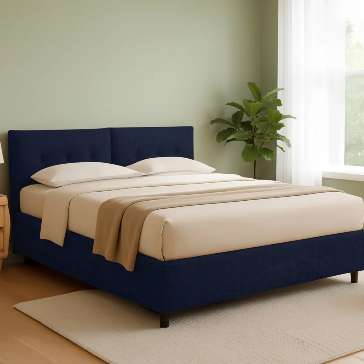 Letto Matrimoniale Viola Scuro Sfoderabile Contenitore, Dimensione Materasso 160x190 cm - Lioni