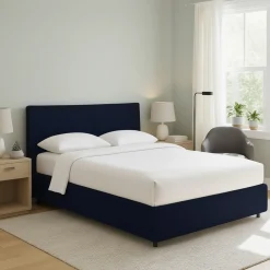 Letto Matrimoniale Viola Scuro Sfoderabile Contenitore, Dimensione Materasso 160x200 cm - Peia