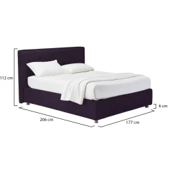Letto Matrimoniale Viola Sfoderabile Contenitore, Dimensione Materasso 160x190 cm - Fasanella