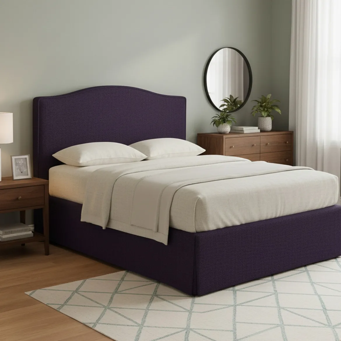 Letto Matrimoniale Viola Sfoderabile Contenitore, Dimensione Materasso 160x200 cm - Argentina