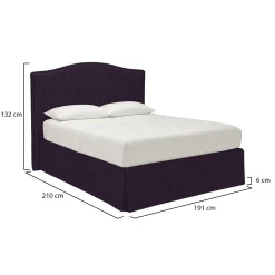 Letto Matrimoniale Viola Sfoderabile Contenitore, Dimensione Materasso 160x200 cm - Orino