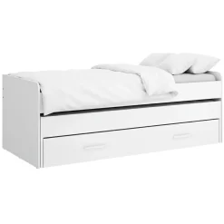 Letto per Bambini Bianco Contenitore Dimensione Materasso 90x190 cm, - Zion
