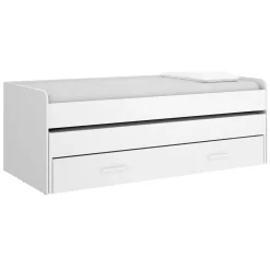 Letto per Bambini Bianco Contenitore Dimensione Materasso 90x190 cm, - Zion