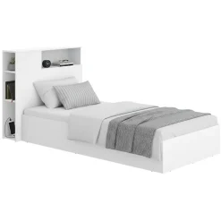 Letto per Bambini Bianco Contenitore, Dimensione Materasso 90x190 cm - Kenai