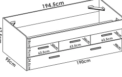 Letto per bambini 4 cassetti 194x95cm bianco - Aftro