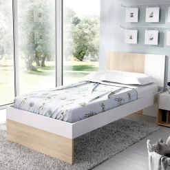 Letto per bambini classico 196x97cm bianco e rovere - Allegro
